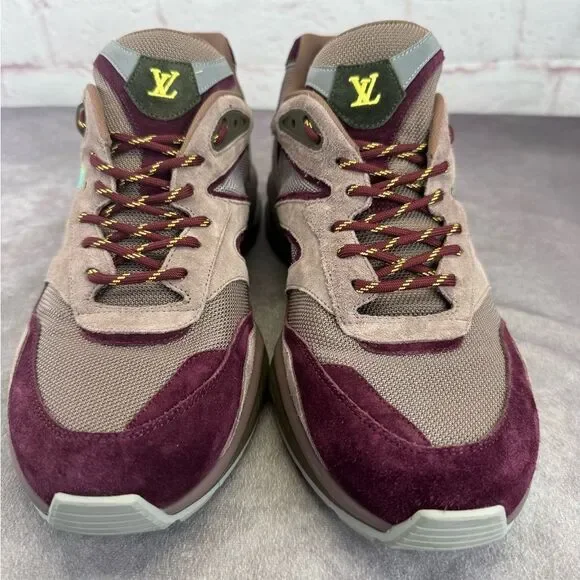 Louis Vuitton Maroon and Aqua Sneakers